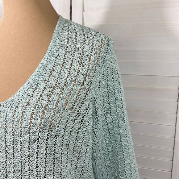 J. Jill  Sweater LP Large Petite Aegean Mist Knit NWOT - Picture 8 of 13